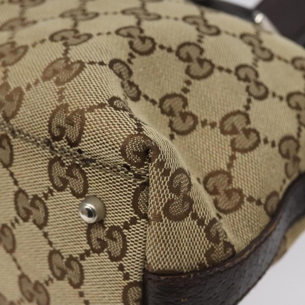 GUCCI GG Canvas Web Sherry Line Hand Bag Beige Silver 145759 Auth 119676 - Picture 16 of 16